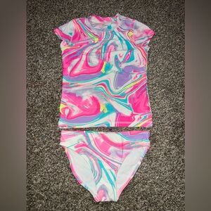 Girls Marbled design 2-piece Swimsuit